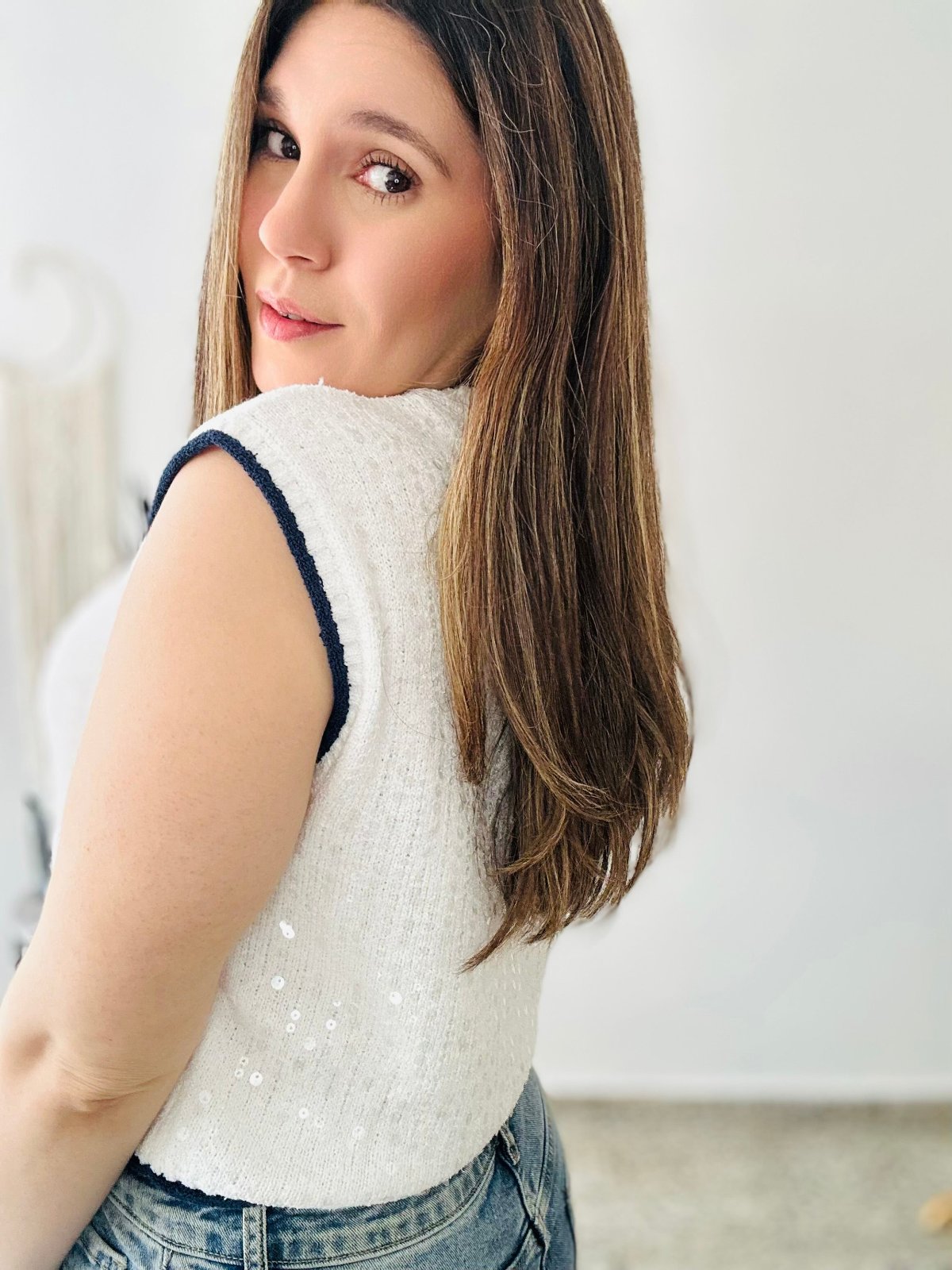 sequin sweater top