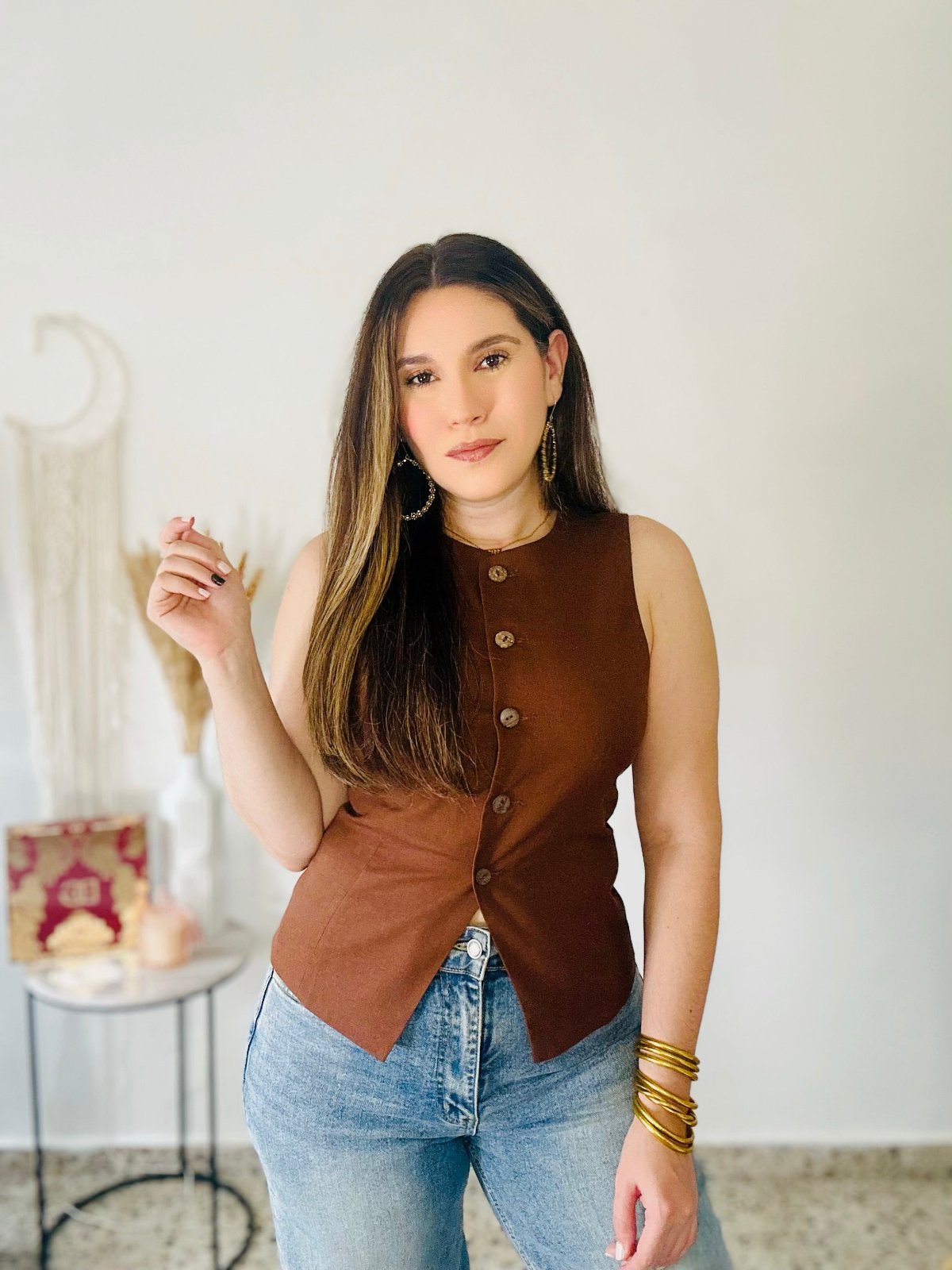 brown vest