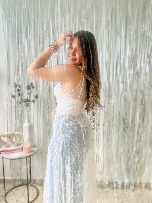 Dreamy Lace Dress & Bodysuit Set