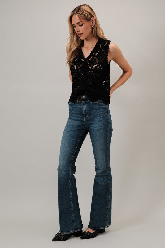 Amalfi Crochet Button Top