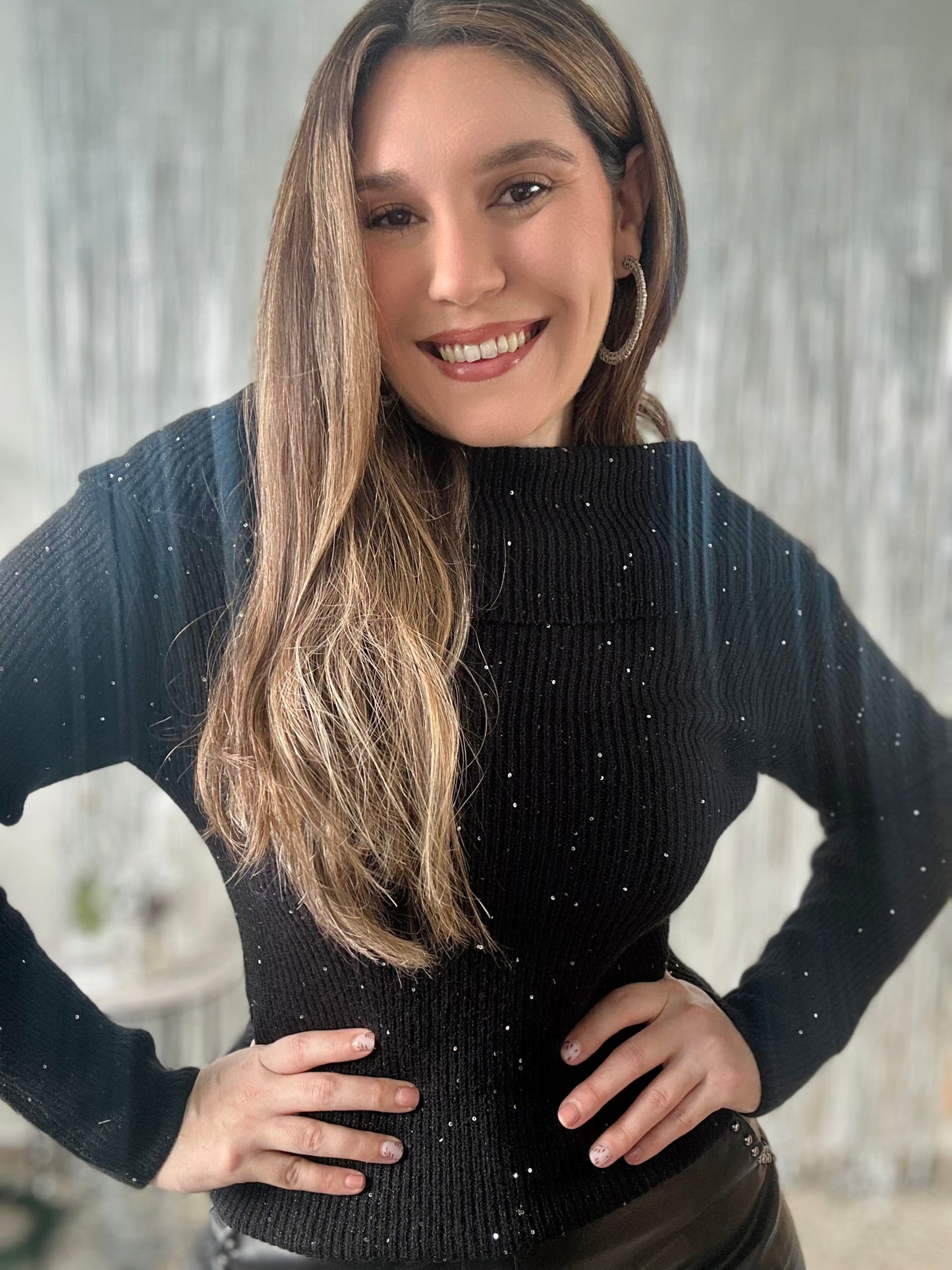 Black Shimmer Sweater