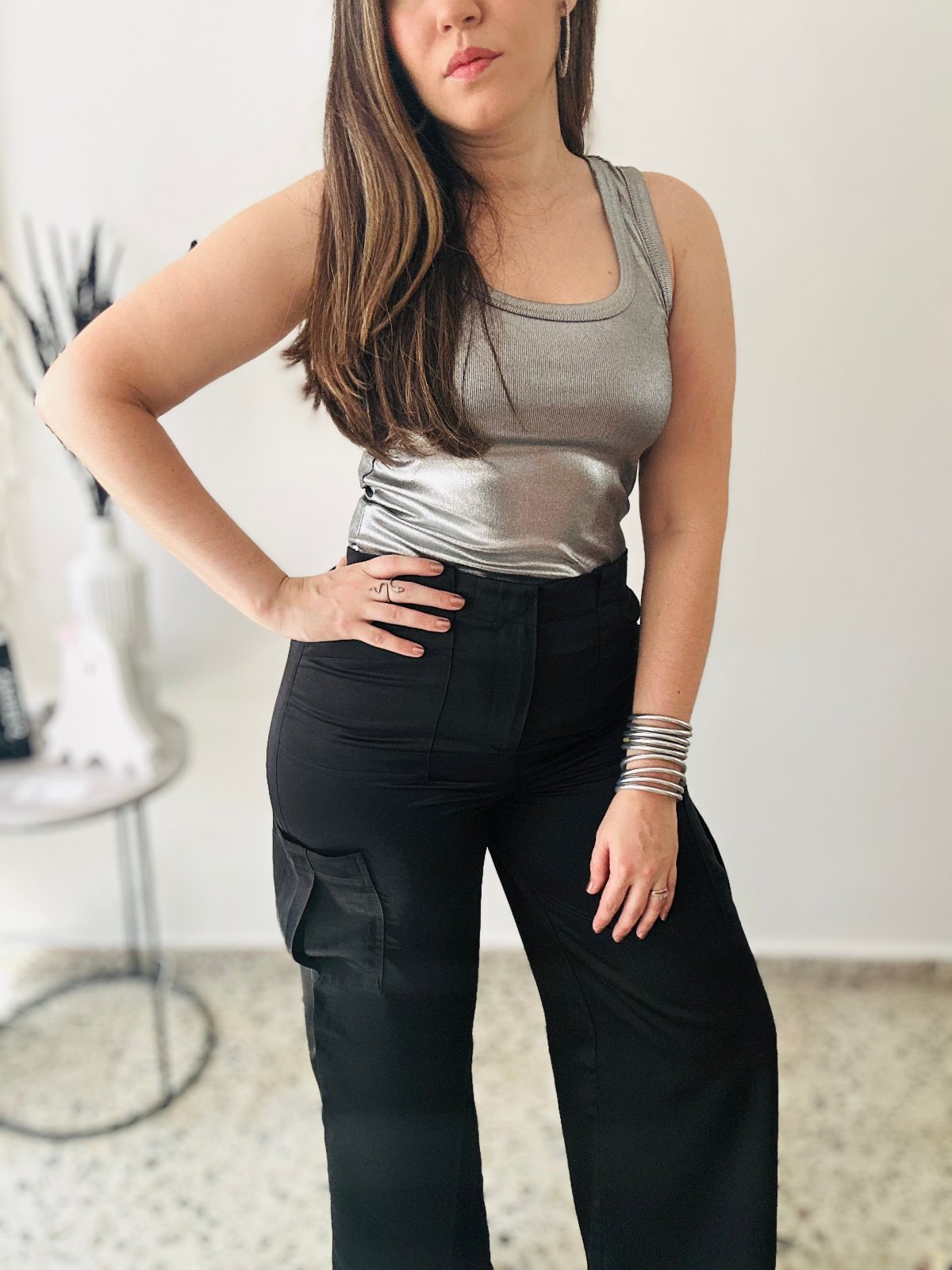 satin cargo pant