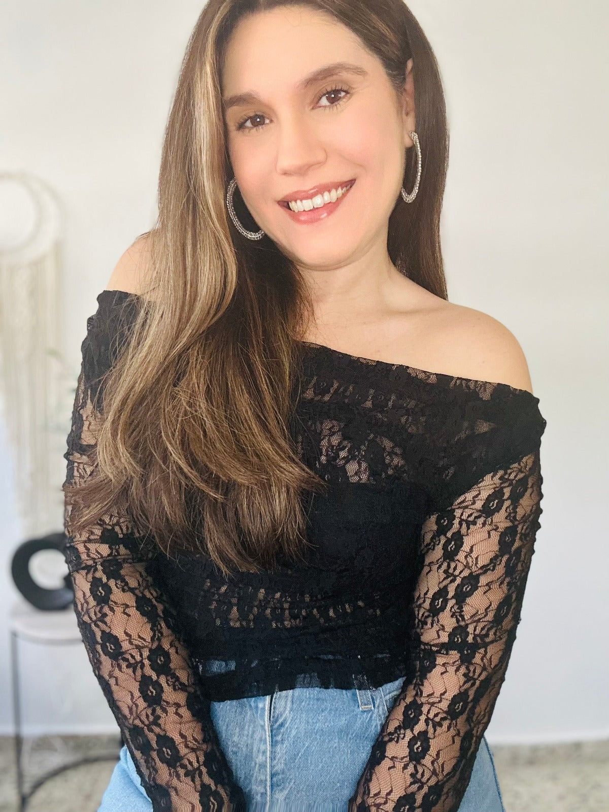 Black lace top