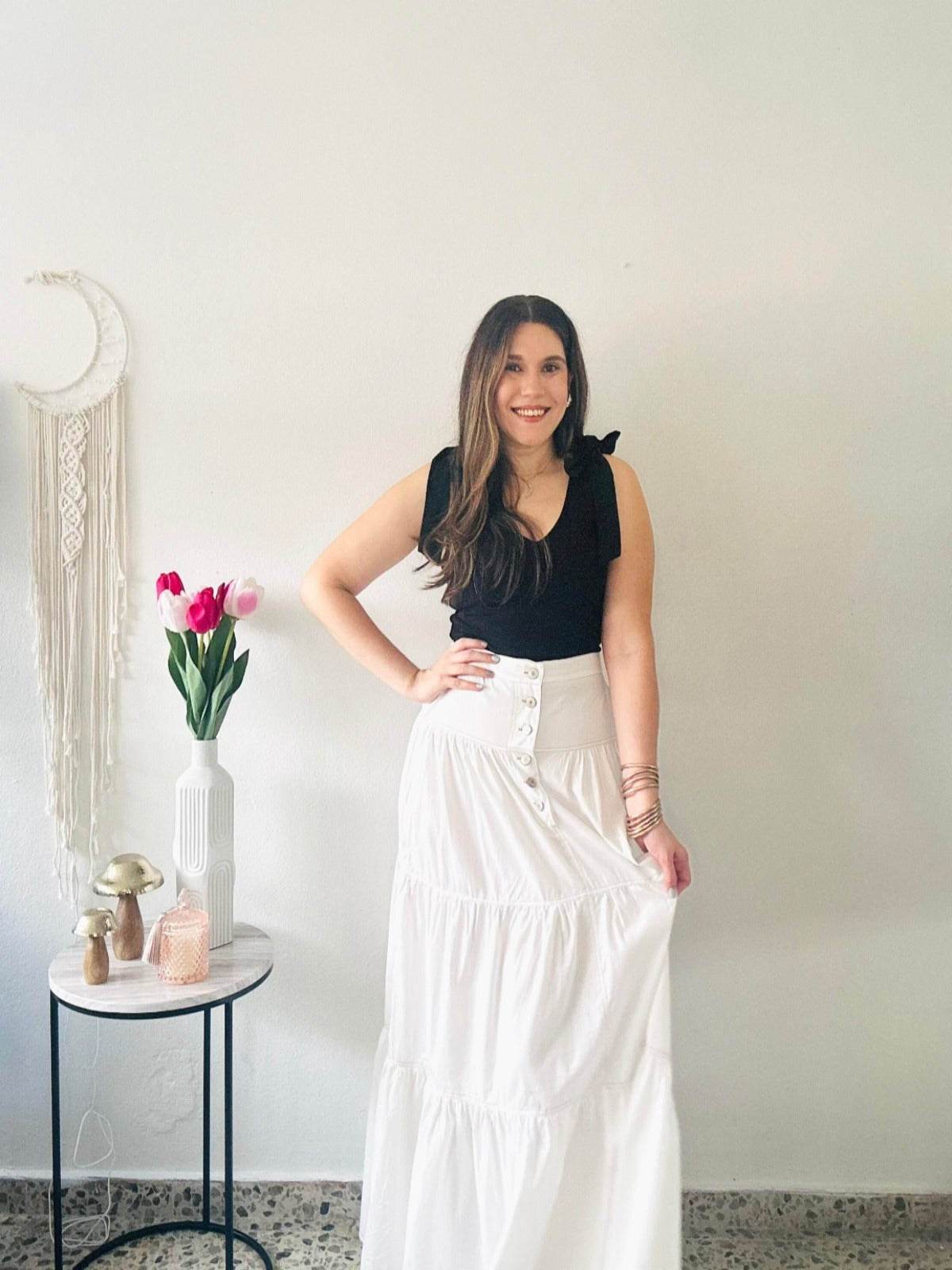 ivory maxi skirt