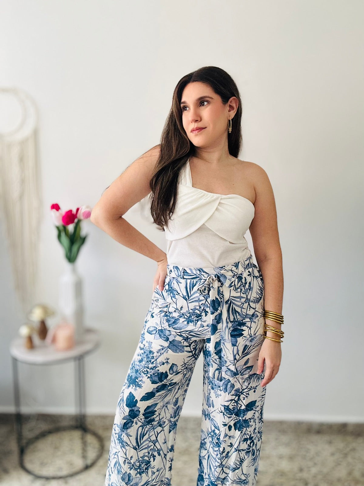 Blooming Floral Linen Pants